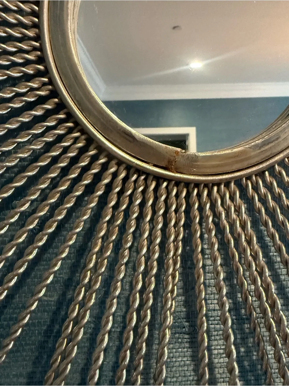 Vintage Silver Sunburst Wall Mirror